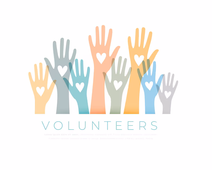 Voluntários ajudando